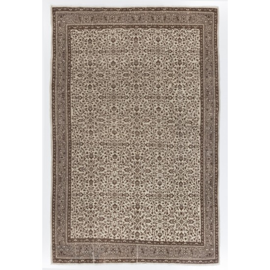 Handmade Vintage Rug, Floral Patterned Anatolian Carpet. 6.6 x 10 Ft (200 x 303 cm)