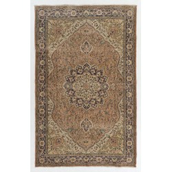 Mid-Century Handmade Turkish Oushak Wool Area Rug with Medallion Design. 6.7 x 10.5 Ft (202 x 318 cm)