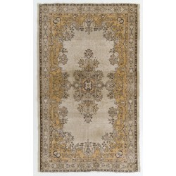 Mid-Century Handmade Turkish Oushak Wool Area Rug with Medallion Design. 6.7 x 10.6 Ft (203 x 322 cm)