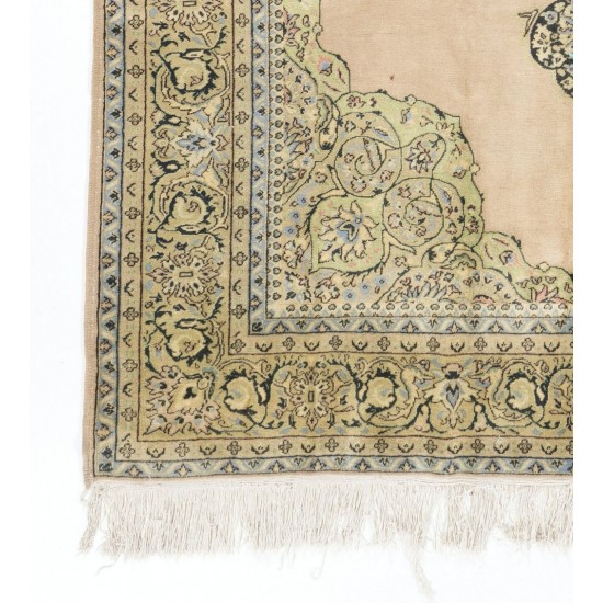 Hand-Knotted Vintage Central Anatolian Rug Made of Wool. 6.8 x 10.6 Ft (205 x 323 cm)