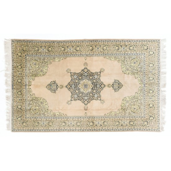 Hand-Knotted Vintage Central Anatolian Rug Made of Wool. 6.8 x 10.6 Ft (205 x 323 cm)