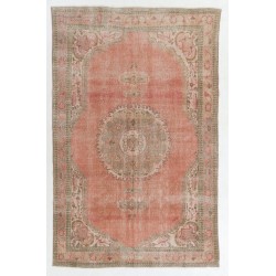 Traditional Vintage Handmade Turkish Wool Area Rug. 6.8 x 10.7 Ft (207 x 324 cm)
