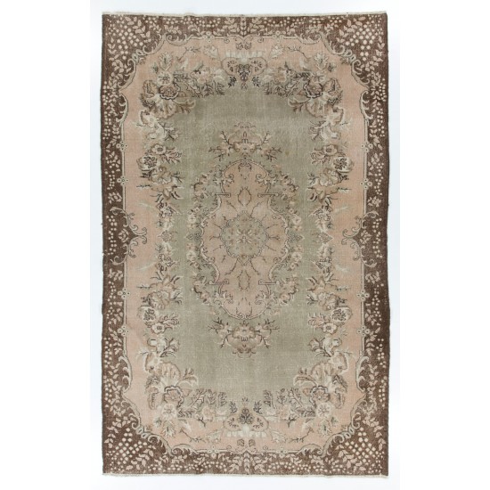 Traditional Vintage Handmade Turkish Wool Area Rug. 6.8 x 10.9 Ft (207 x 330 cm)