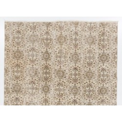 Handmade Vintage Rug, Floral Patterned Anatolian Carpet. 7 x 10.5 Ft (213 x 318 cm)