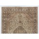 Traditional Vintage Handmade Turkish Wool Area Rug. 7 x 10.5 Ft (215 x 320 cm)
