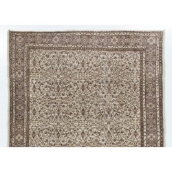 Vintage Handmade Turkish Rug, Large Floral Pattern Carpet. 7.2 x 10.2 Ft (217 x 310 cm)