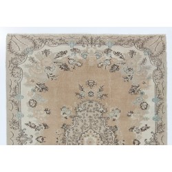 French Baroque Style Mid-Century Handmade Turkish Rug for Home and Office Decor. 7.3 x 10.2 Ft (220 x 308 cm)