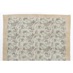 Handmade Vintage Rug, Floral Patterned Anatolian Carpet. 7.3 x 10.2 Ft (220 x 310 cm)