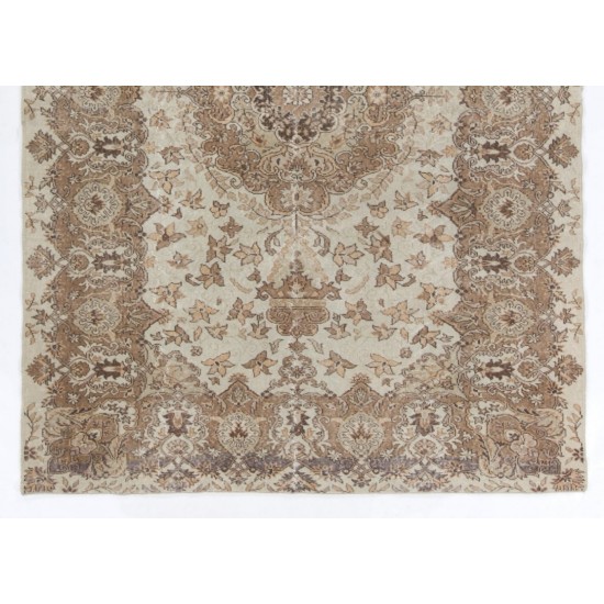 Unique Shabby Chic Vintage Handmade Turkish Rug for Home and Office Decor. 7.3 x 10.5 Ft (220 x 320 cm)