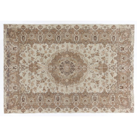 Unique Shabby Chic Vintage Handmade Turkish Rug for Home and Office Decor. 7.3 x 10.5 Ft (220 x 320 cm)