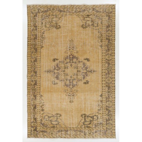 Unique Vintage Anatolian Oushak Area Rug, Handmade carpet made in Turkey.. 7.3 x 10.7 Ft (220 x 325 cm)