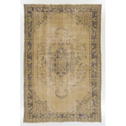 Unique Vintage Anatolian Oushak Area Rug, Handmade carpet made in Turkey. 7.3 x 10.9 Ft (222 x 330 cm)