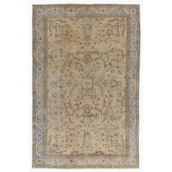 Unique Vintage Anatolian Oushak Area Rug, Handmade carpet made in Turkey. 7.4 x 11 Ft (223 x 333 cm)