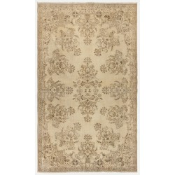 Vintage Handmade Anatolian Area Rug, Floral Garden Design Carpet. 7.4 x 11.3 Ft (225 x 342 cm)