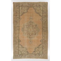 Fine Vintage Turkish Oushak Area Rug, Handmade carpet made in Turkey. 7.4 x 12 Ft (225 x 365 cm)