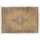 Vintage Anatolian Oushak Area Rug, Handmade carpet made in Turkey. 7.6 x 10.5 Ft (230 x 317 cm)