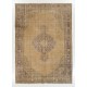Vintage Anatolian Oushak Area Rug, Handmade carpet made in Turkey. 7.6 x 10.5 Ft (230 x 317 cm)