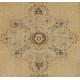 Handmade Vintage Anatolian Oushak Area Rug. Beige, Brown, Gray and Green Color Carpet. 7.7 x 9.8 Ft (233 x 297 cm)