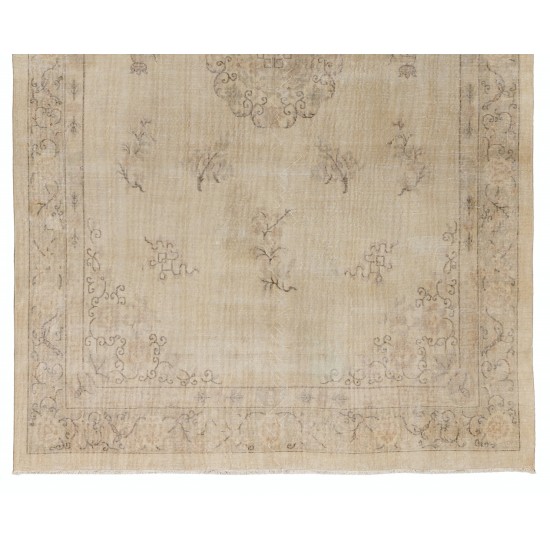 Handmade Art Deco Chinese Design Rug, Mid-Century Turkish Carpet. 7.7 x 11.3 Ft (234 x 343 cm)
