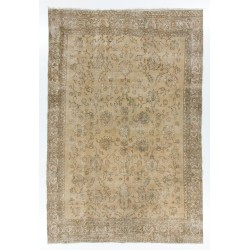 Vintage Hand-Knotted Central Anatolian Rug, Turkish Antique Washed Mid-Century Carpet. 7.9 x 11.7 Ft (240 x 354 cm)