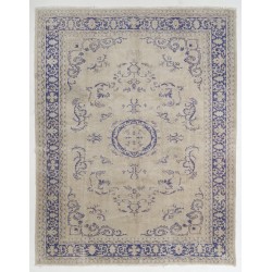 Hand-Knotted Vintage Central Anatolian Rug Made of Wool. 8 x 10.2 Ft (243 x 308 cm)