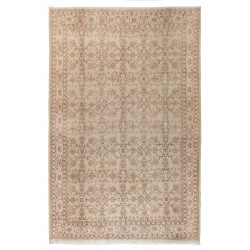 Handmade Vintage Wool Area Rug, Floral Design Central Anatolian Carpet. 8 x 11.3 Ft (245 x 344 cm)
