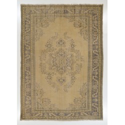 Vintage Anatolian Oushak Area Rug, Handmade carpet made in Turkey. 8 x 11.3 Ft (246 x 342 cm)