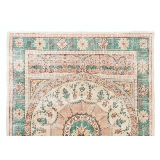 Hand-Knotted Vintage Central Anatolian Rug Made of Wool. 8.4 x 11.9 Ft (253 x 360 cm)