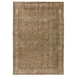 Handmade Vintage Wool Area Rug, Floral Design Central Anatolian Carpet. 8.6 x 11.7 Ft (260 x 355 cm)