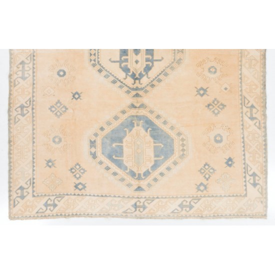Hand-Knotted Vintage Central Anatolian Rug Made of Wool. 9.6 x 12.5 Ft (291 x 381 cm)