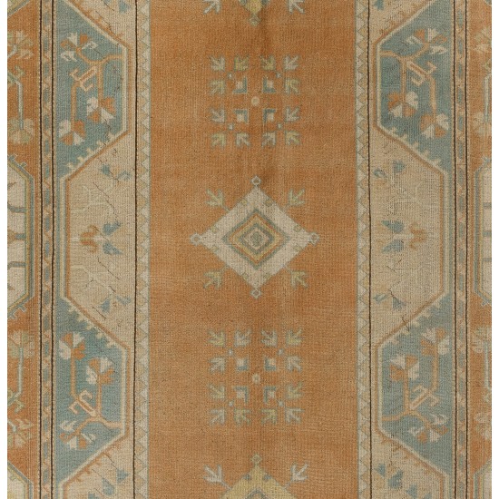 Hand-Knotted Vintage Milas Rug Made of Wool, Geometric Pattern Carpet. 9.7 x 13.6 Ft (293 x 412 cm)