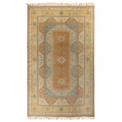 Hand-Knotted Vintage Milas Rug Made of Wool, Geometric Pattern Carpet. 9.7 x 13.6 Ft (293 x 412 cm)