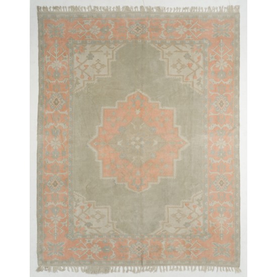Hand-Knotted Vintage Central Anatolian Rug Made of Wool. 9.9 x 12.4 Ft (300 x 375 cm)