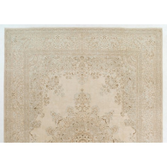 One-of-a-Kind Hand-Knotted Vintage Turkish Hereke Rug Made of Wool. 10.2 x 14.9 Ft (310 x 453 cm)