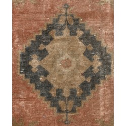 Hand-Knotted Vintage Turkish Oushak Rug Made of Wool. 1.6 x 2.5 Ft (48 x 76 cm)