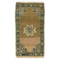 Small Handmade Turkish Rug, Vintage Doormat (Seat or Cushion Cover). 1.8 x 3.2 Ft (52 x 95 cm)