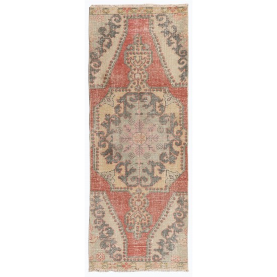 Authentic Vintage Handmade Anatolian Runner Rug, Great for Hallway Decor. 2.7 x 7 Ft (80 x 213 cm)