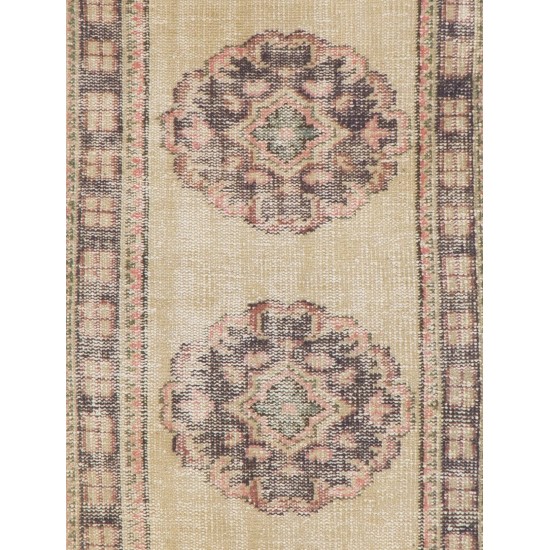 Authentic Vintage Handmade Anatolian Runner Rug, Great for Hallway Decor. 2.7 x 10.5 Ft (80 x 319 cm)