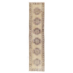 Authentic Vintage Handmade Anatolian Runner Rug, Great for Hallway Decor. 2.7 x 10.5 Ft (80 x 319 cm)