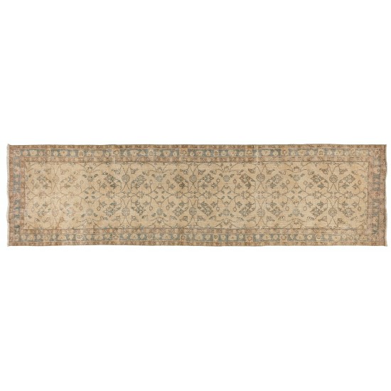 Authentic Vintage Handmade Anatolian Runner Rug, Great for Hallway Decor. 3 x 11 Ft (93 x 338 cm)