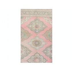 Hand-Knotted Vintage Turkish Runner Rug, Authentic Wool Corridor Carpet. 3 x 13.2 Ft (94 x 400 cm)