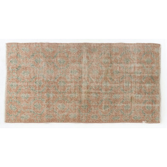 Hand-Knotted Vintage Turkish Accent Rug, . 3.2 x 6.3 Ft (95 x 190 cm)