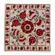 New Traditional Central Asian Silk Hand Embroidered Suzani Cushion Cover. 18" x 19" (45 x 46 cm)