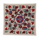 Uzbek Suzani Silk, Cotton and Linen Cushion Cover, Hand Embroidered Uzbek Suzani Throw Pillow Cover. 18" x 19" (45 x 46 cm)