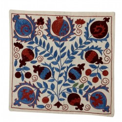 Decorative Silk Embroidered Suzani Cushion Cover from Uzbekistan. 18" x 19" (45 x 46 cm)
