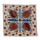 21st Century Authentic Silk Embroidered Suzani Cushion Cover from Uzbekistan. 18" x 19" (45 x 46 cm)