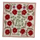 21st-Century Suzani Throw Pillow Cover from Uzbekistan. Hand Embroidered Cotton and Silk Cushion Cover. 18" x 19" (45 x 46 cm)