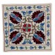 Decorative Silk Embroidered Suzani Cushion Cover from Uzbekistan. 18" x 19" (45 x 46 cm)