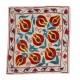 Decorative Suzani Silk Embroidery Cushion Cover from Uzbekistan. 18" x 19" (45 x 46 cm)