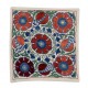Beautiful Silk Hand Embroidered Suzani Cushion Cover from Uzbekistan, 21st Century Handmade Pillow Cover. 18" x 19" (45 x 46 cm)